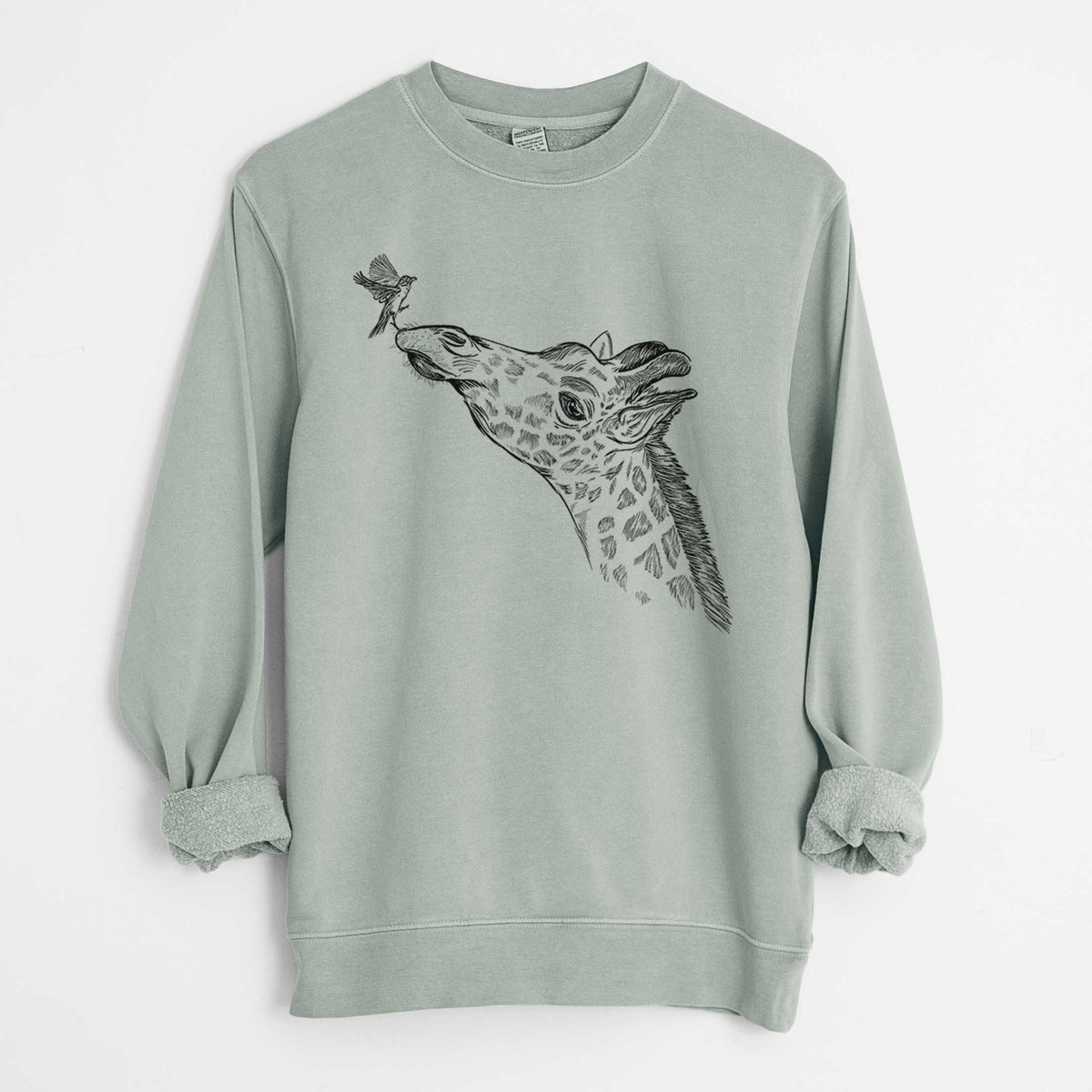 Northern Giraffe - Giraffa camelopardalis - Unisex Pigment Dyed Crew Sweatshirt