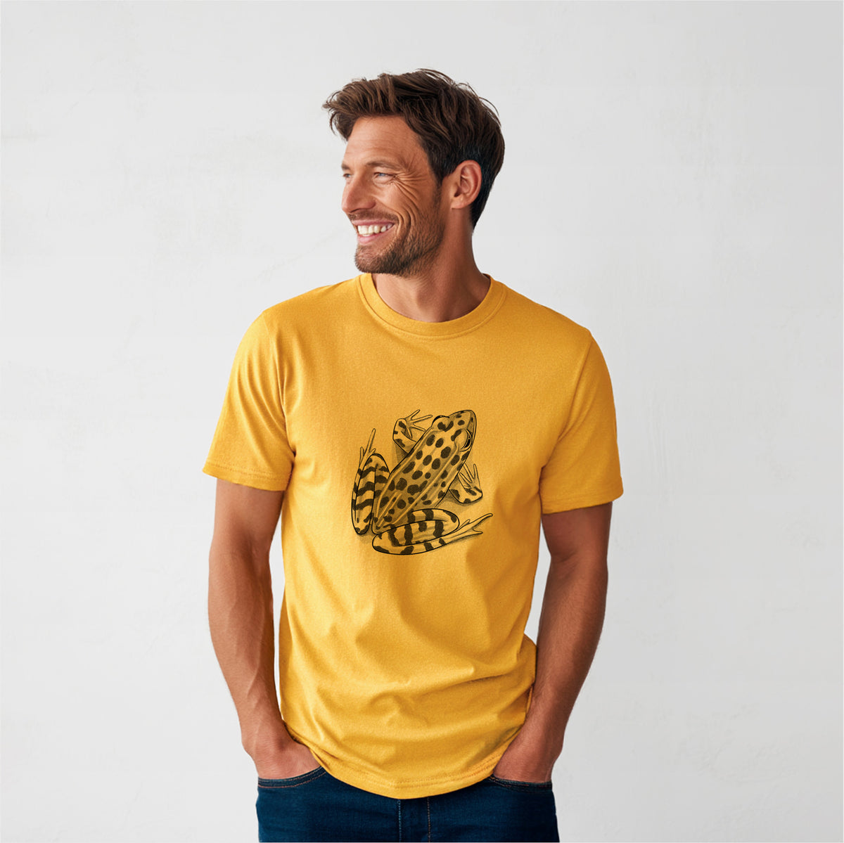 Northern Leopard Frog - Lithobates pipiens - Heavyweight Men&#39;s 100% Organic Cotton Tee