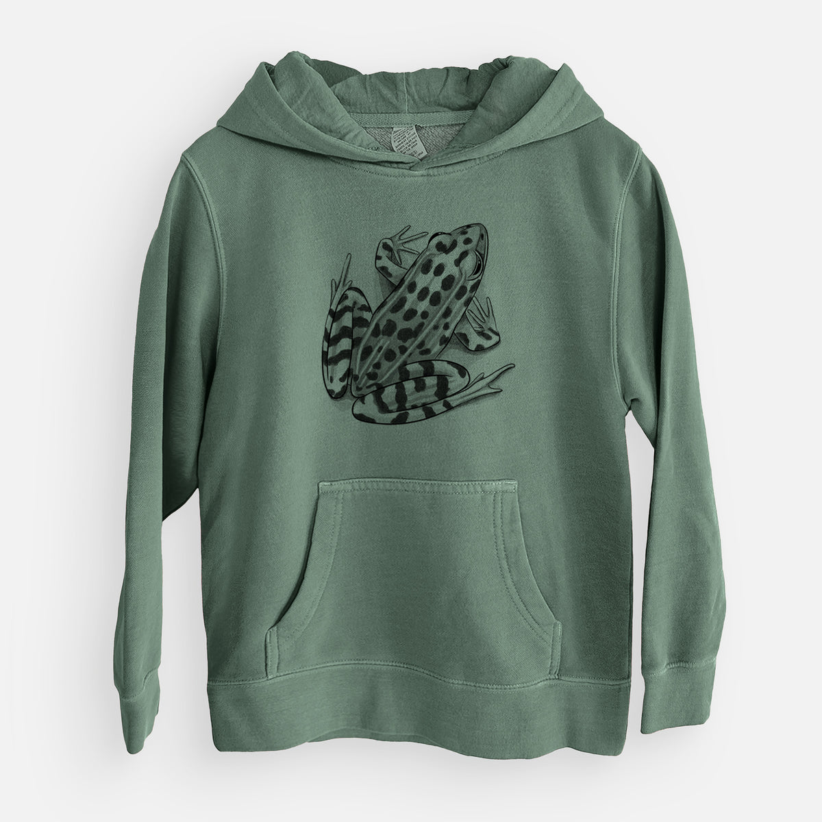 Northern Leopard Frog - Lithobates pipiens - Youth Pigment Dyed Hoodie