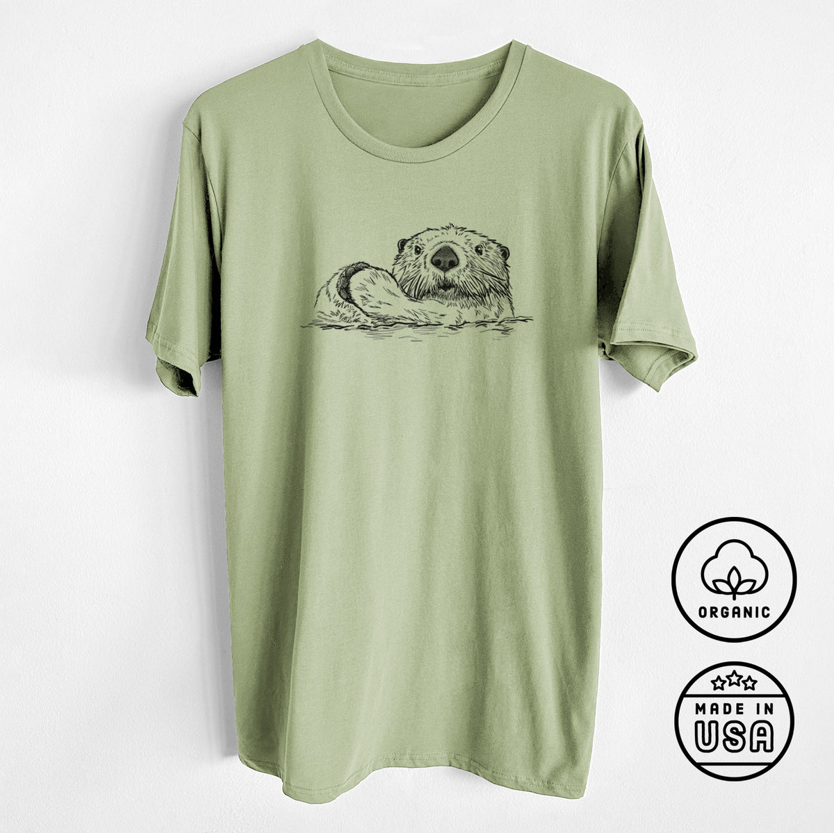 Northern Sea Otter - Enhydra lutris kenyoni - Unisex Crewneck - Made in USA - 100% Organic Cotton