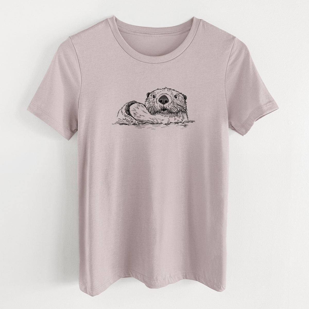 Northern Sea Otter - Enhydra lutris kenyoni - Women&#39;s Lightweight Relaxed Fit 100% Cotton Crewneck