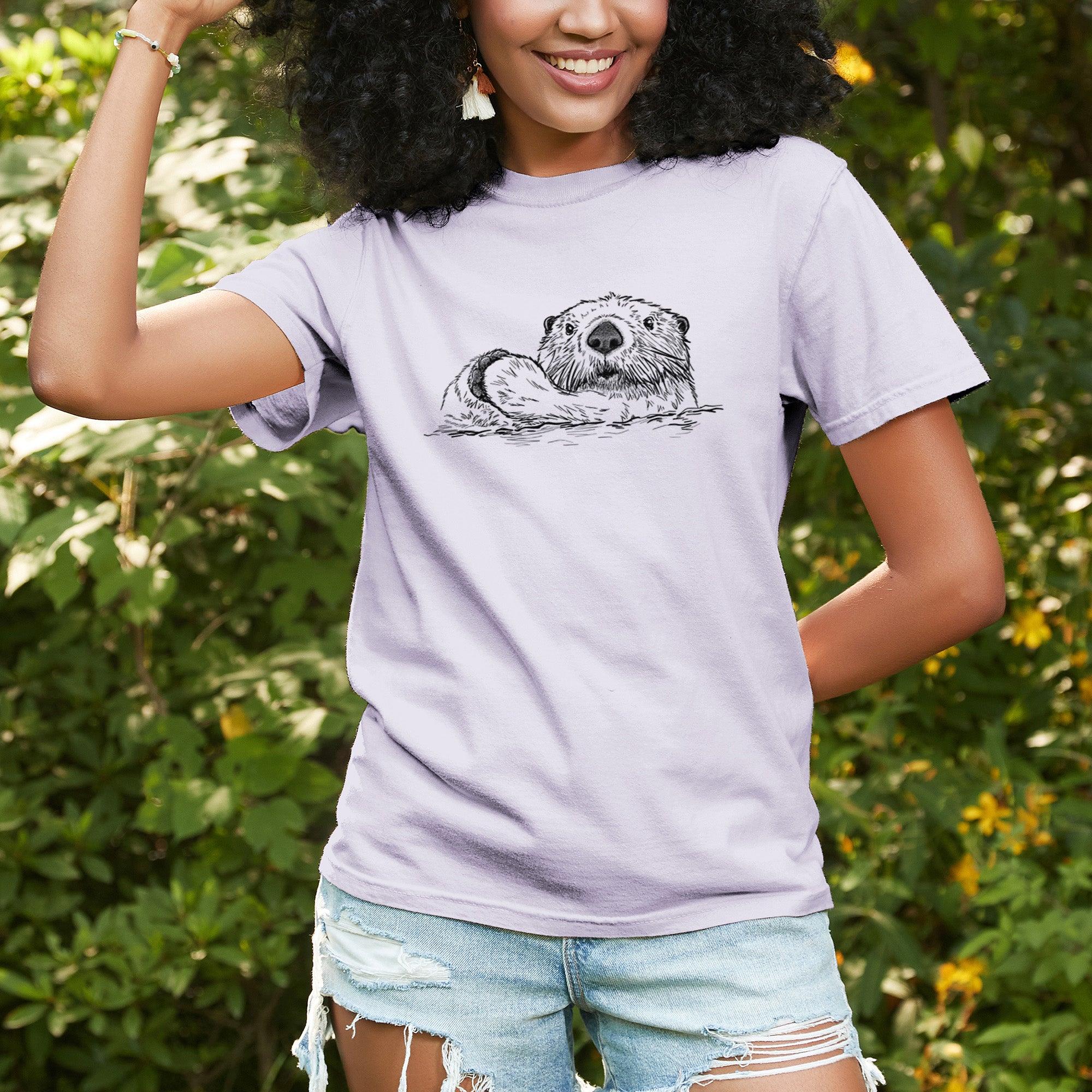 Northern Sea Otter - Enhydra lutris kenyoni - Unisex Comfort Colors Garment-Dyed Heavyweight T-shirt
