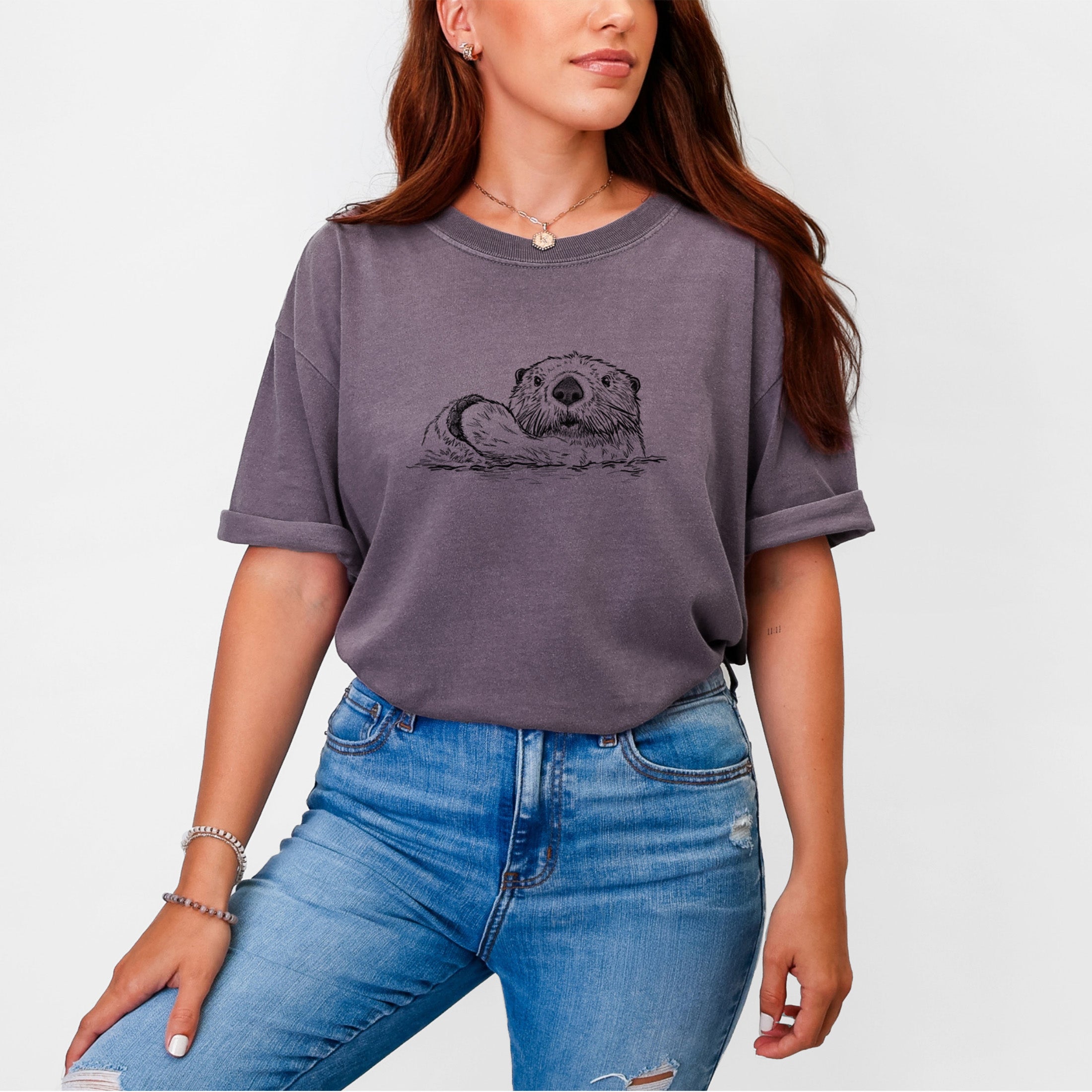Northern Sea Otter - Enhydra lutris kenyoni - Unisex Comfort Colors Garment-Dyed Heavyweight T-shirt