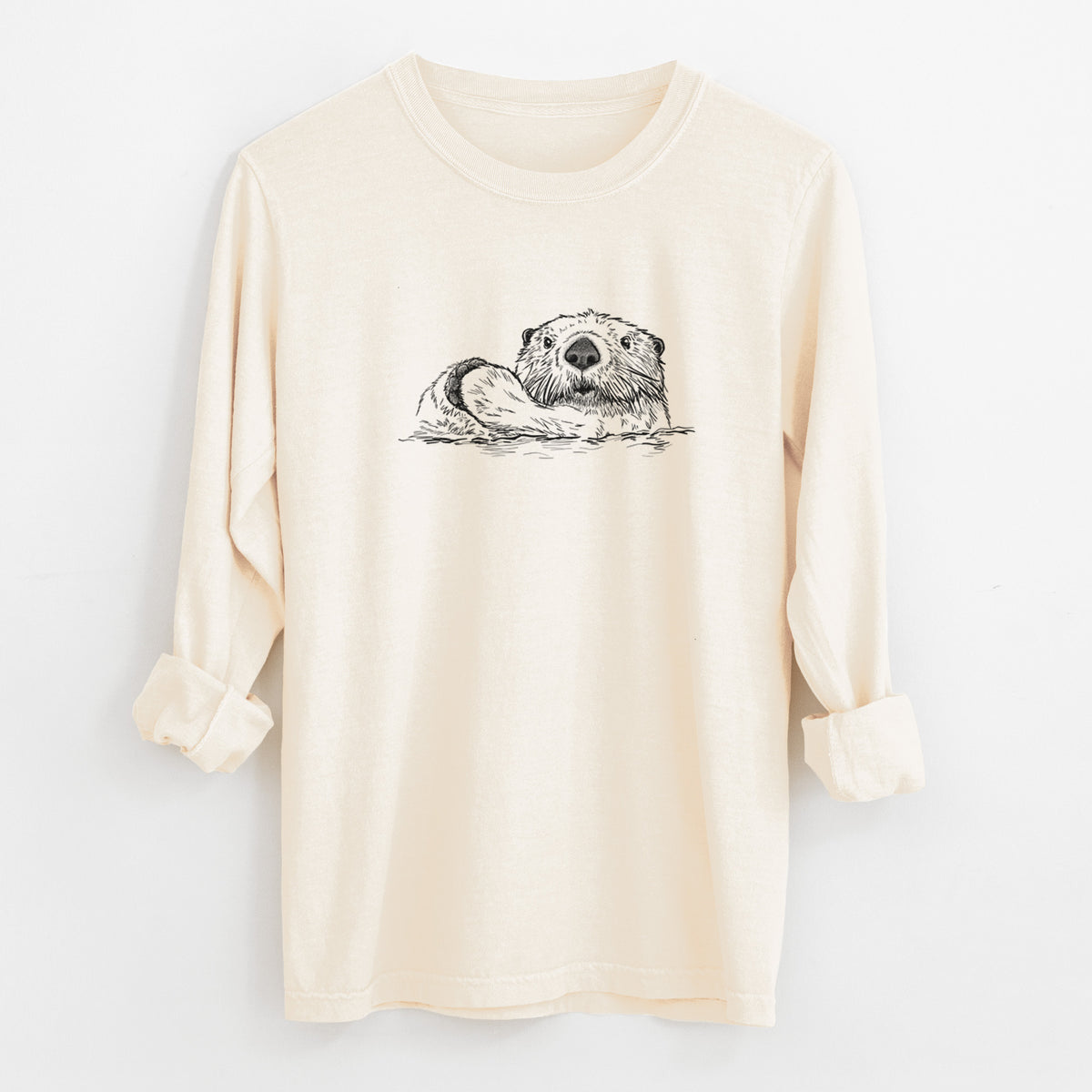 Northern Sea Otter - Enhydra lutris kenyoni - Unisex Comfort Colors 100% Cotton Long Sleeve