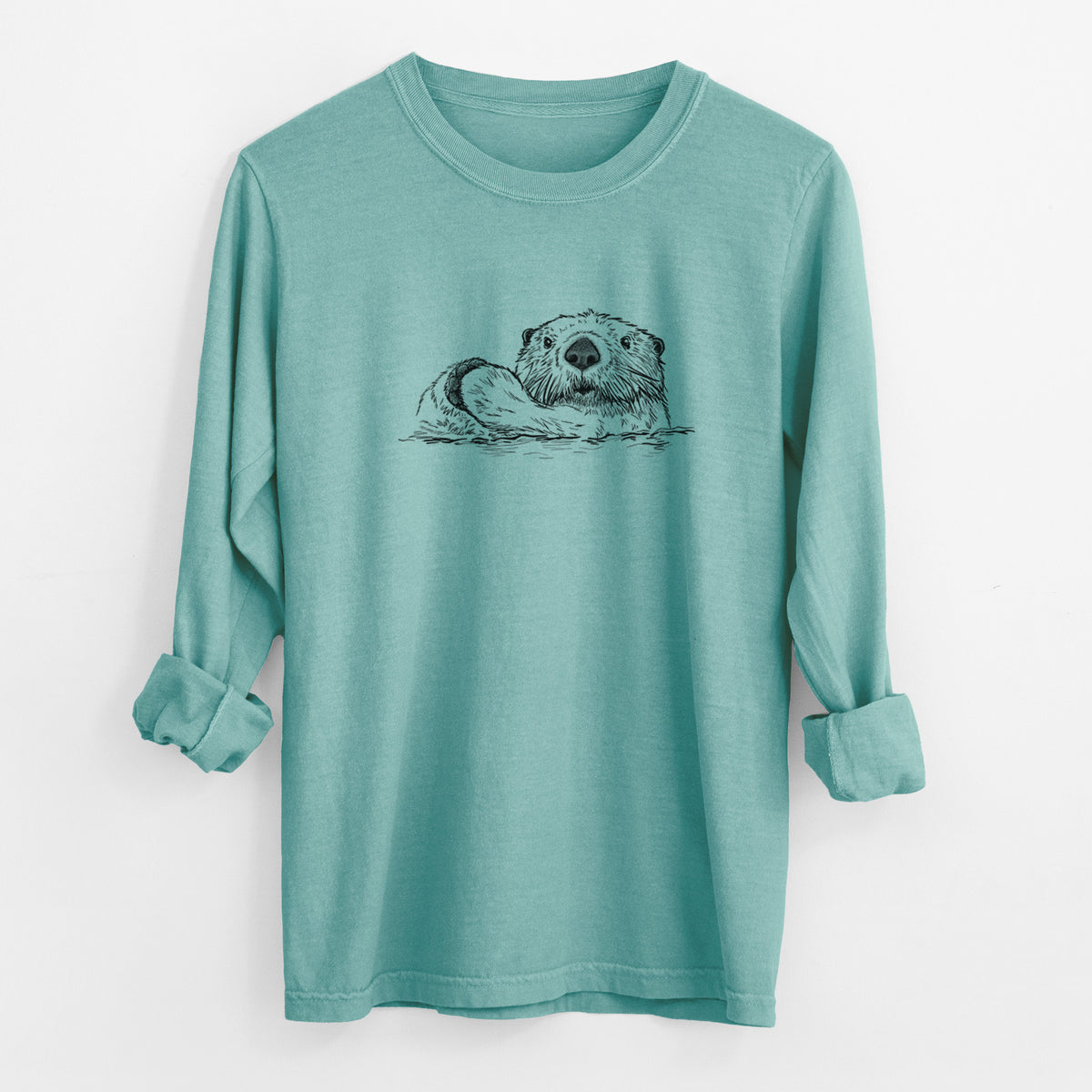 Northern Sea Otter - Enhydra lutris kenyoni - Unisex Comfort Colors 100% Cotton Long Sleeve