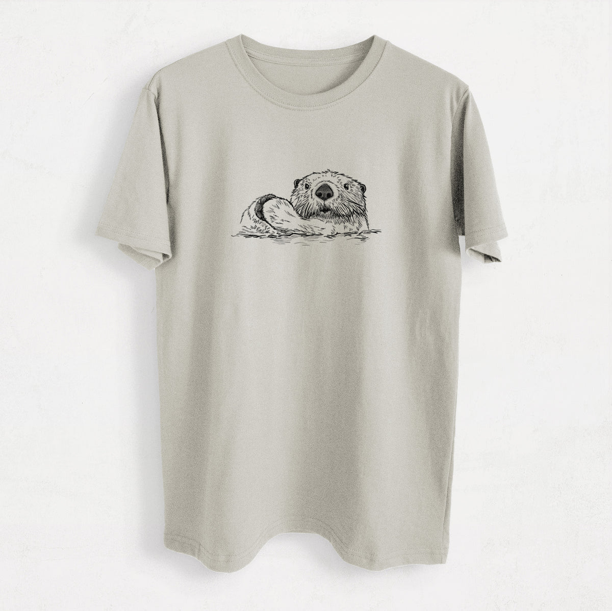 Northern Sea Otter - Enhydra lutris kenyoni - Heavyweight Men&#39;s 100% Organic Cotton Tee