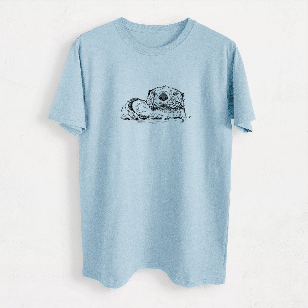 Northern Sea Otter - Enhydra lutris kenyoni - Heavyweight Men&#39;s 100% Organic Cotton Tee