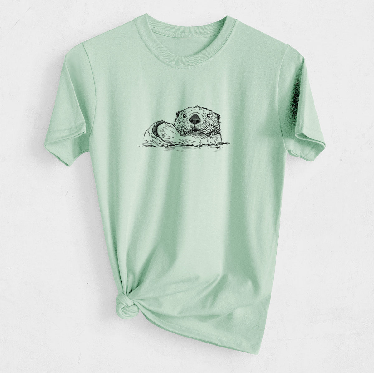Northern Sea Otter - Enhydra lutris kenyoni - Heavyweight Men&#39;s 100% Organic Cotton Tee