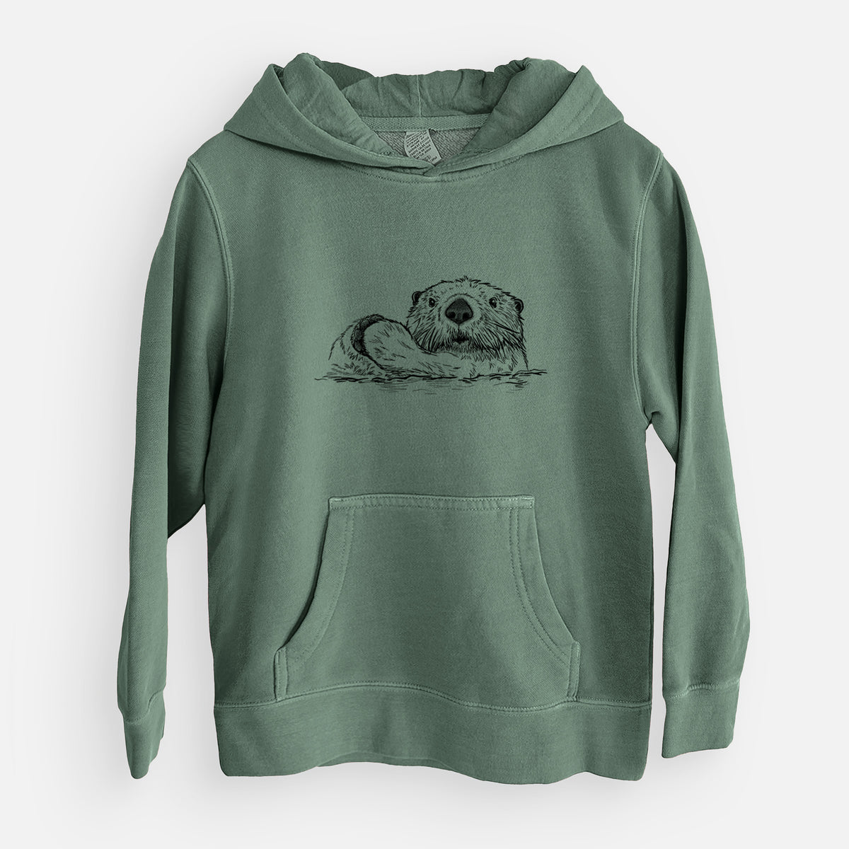 Northern Sea Otter - Enhydra lutris kenyoni - Youth Pigment Dyed Hoodie