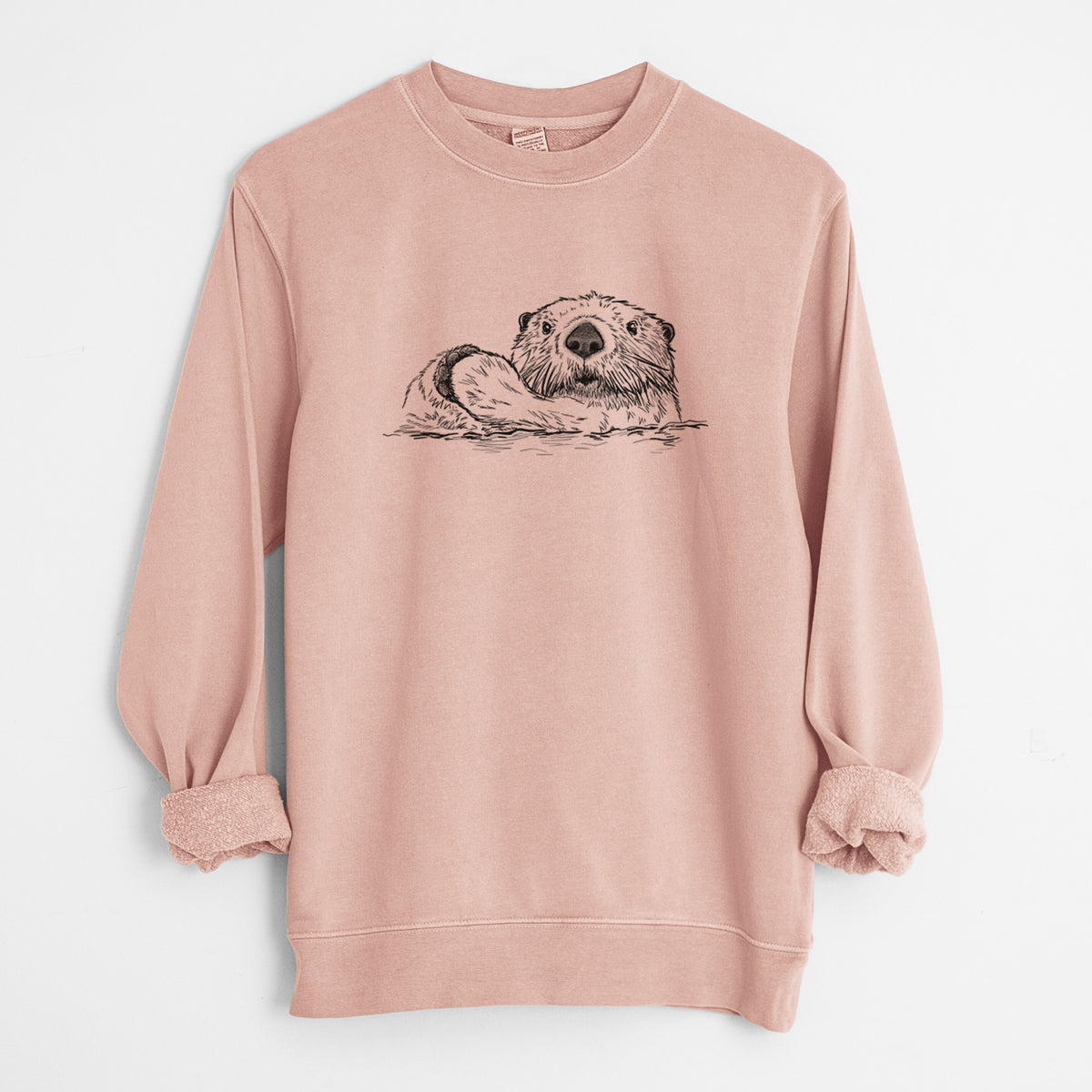 Northern Sea Otter - Enhydra lutris kenyoni - Unisex Pigment Dyed Crew Sweatshirt