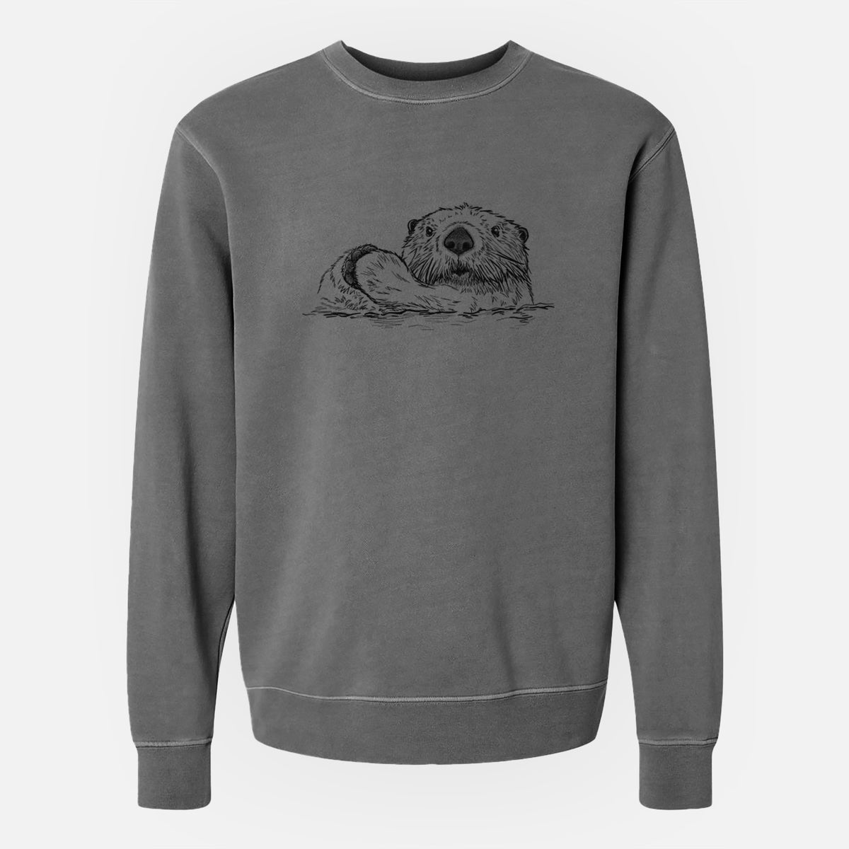 Northern Sea Otter - Enhydra lutris kenyoni - Unisex Pigment Dyed Crew Sweatshirt