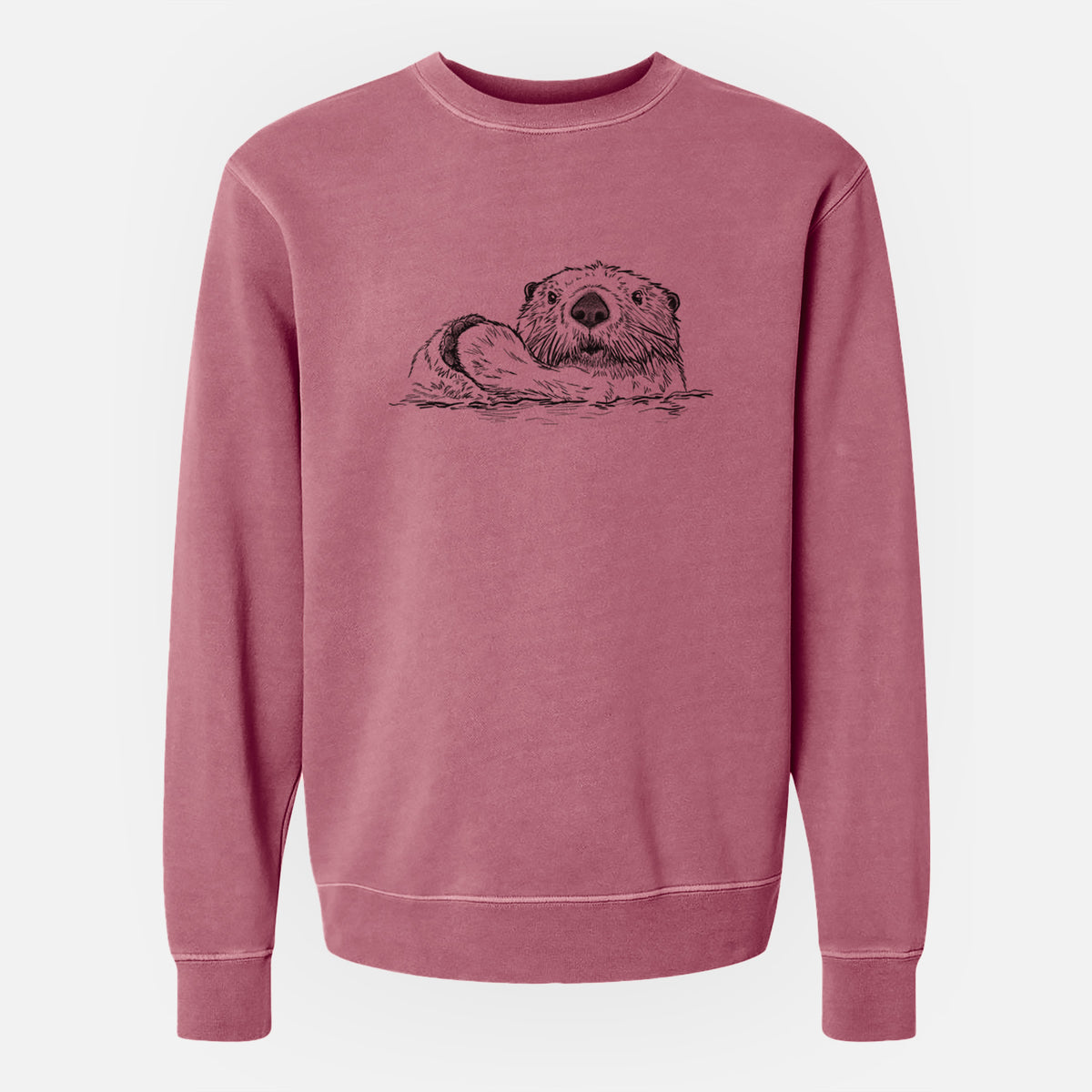 Northern Sea Otter - Enhydra lutris kenyoni - Unisex Pigment Dyed Crew Sweatshirt