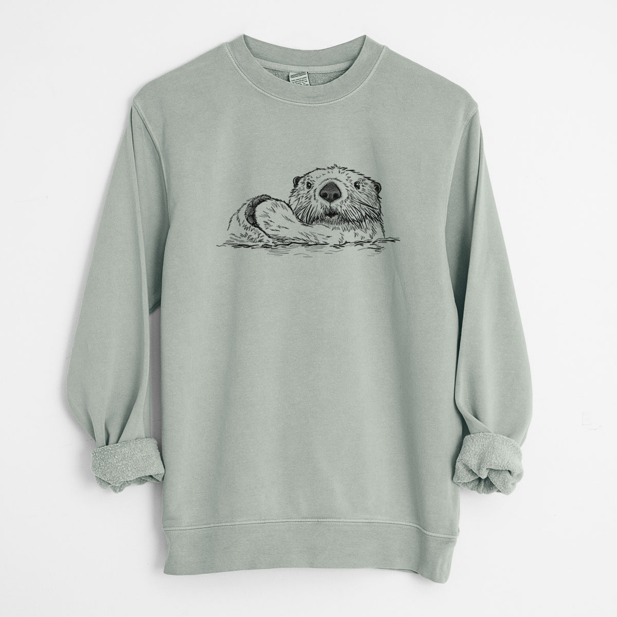 Northern Sea Otter - Enhydra lutris kenyoni - Unisex Pigment Dyed Crew Sweatshirt