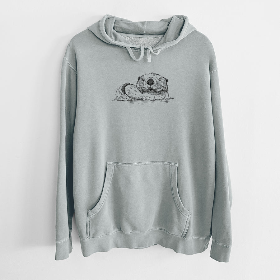 Northern Sea Otter - Enhydra lutris kenyoni - Unisex Pigment Dyed Hoodie