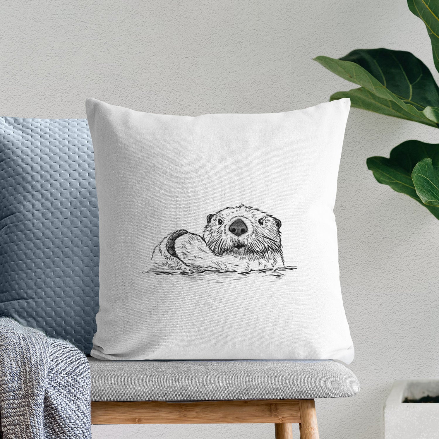 Northern Sea Otter - Enhydra lutris kenyoni - Throw Pillow Cover