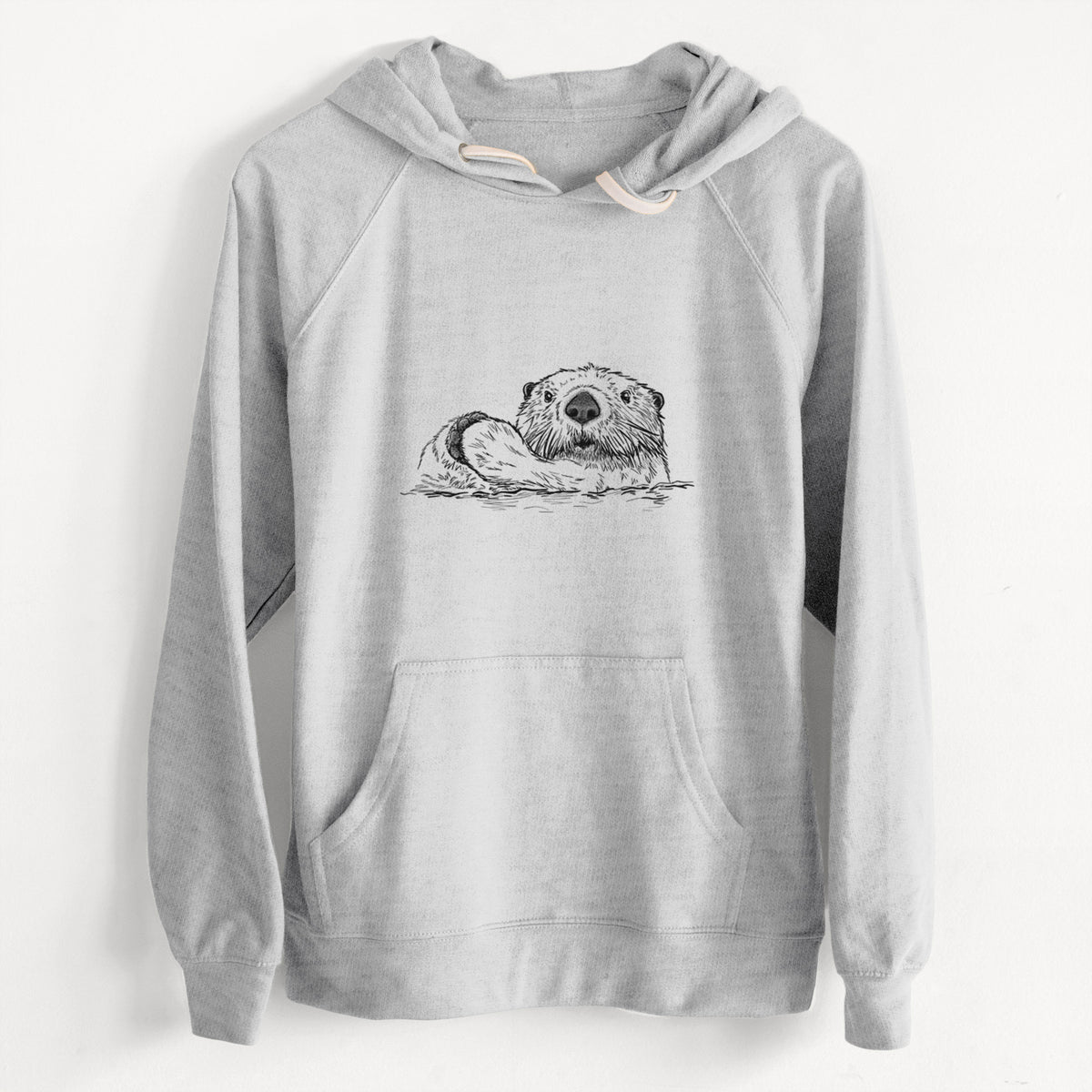 CLEARANCE - Northern Sea Otter - Enhydra lutris kenyoni  - Unisex Slim Fit Loopback Terry Hoodie