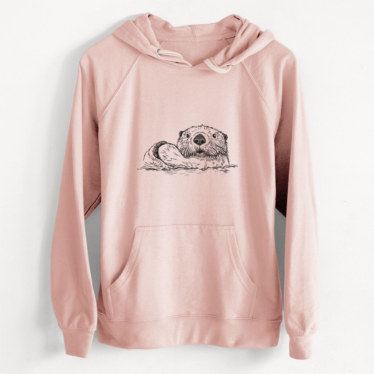 CLEARANCE - Northern Sea Otter - Enhydra lutris kenyoni  - Unisex Slim Fit Loopback Terry Hoodie