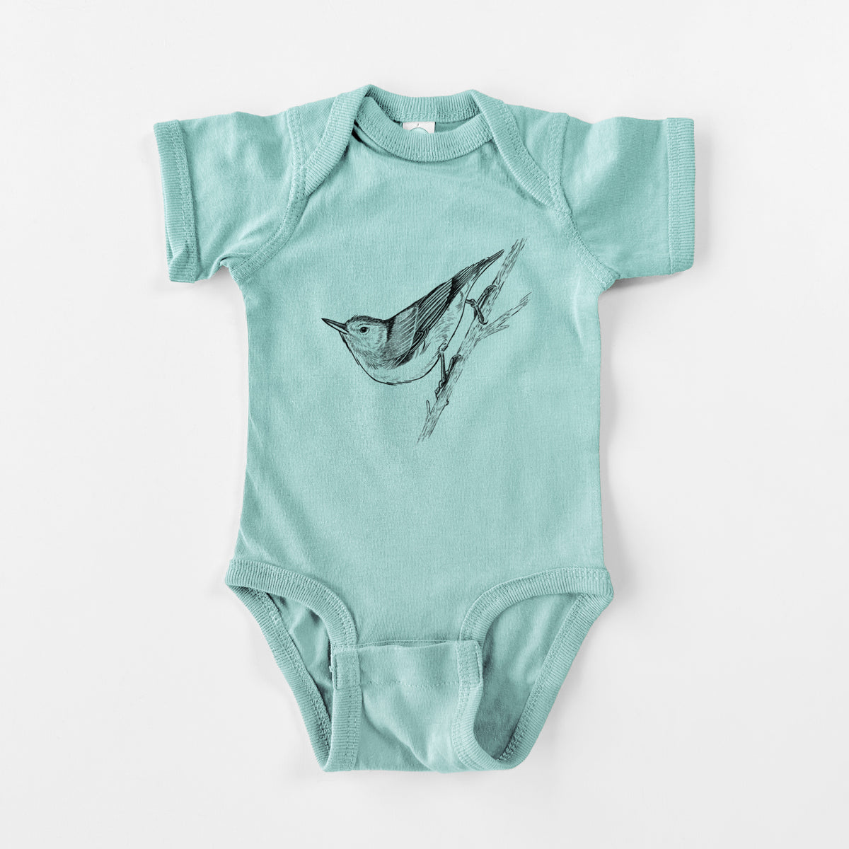 White-breasted Nuthatch - Sitta carolinensis - Baby Fine Jersey Bodysuit
