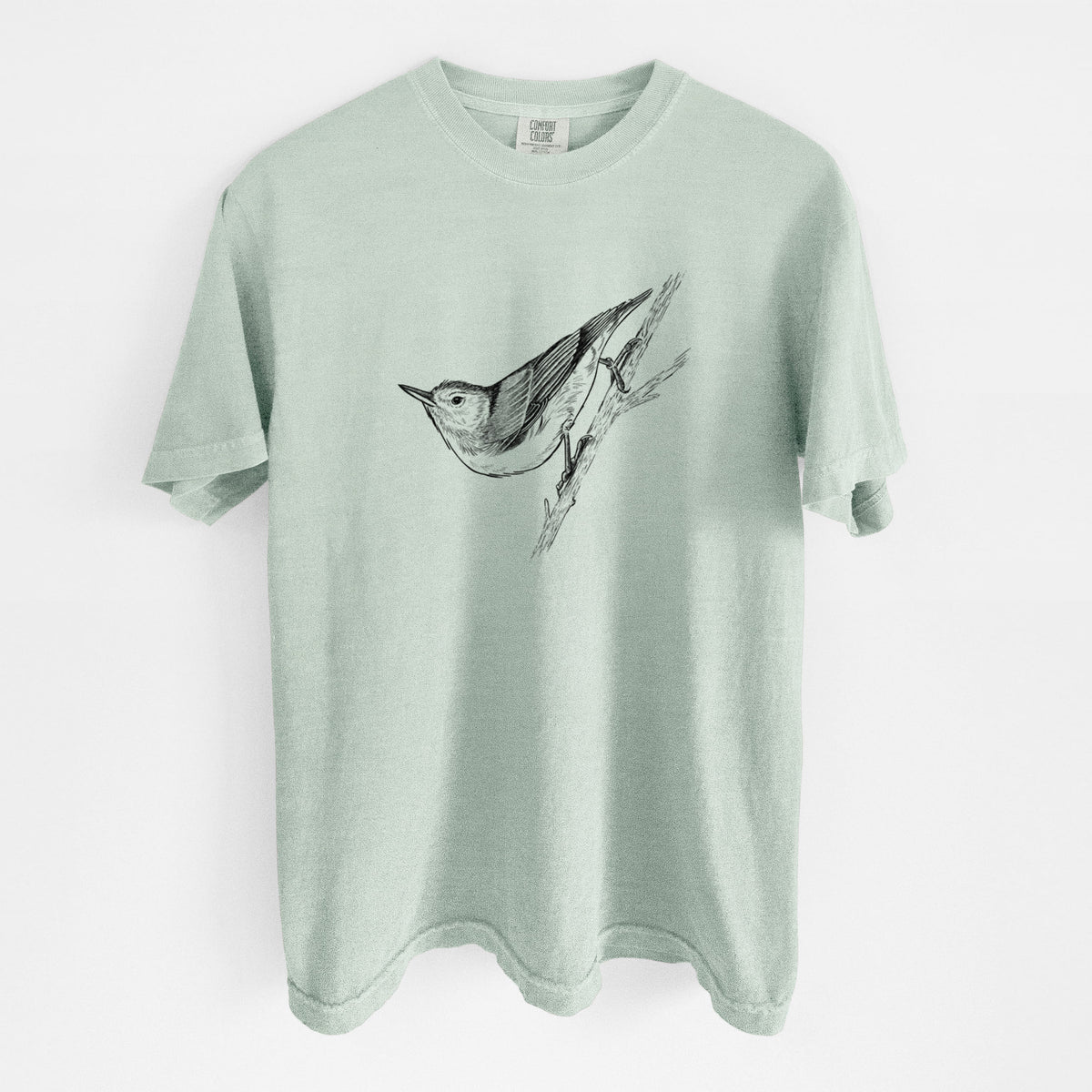 White-breasted Nuthatch - Sitta carolinensis - Unisex Comfort Colors Garment-Dyed Heavyweight T-shirt