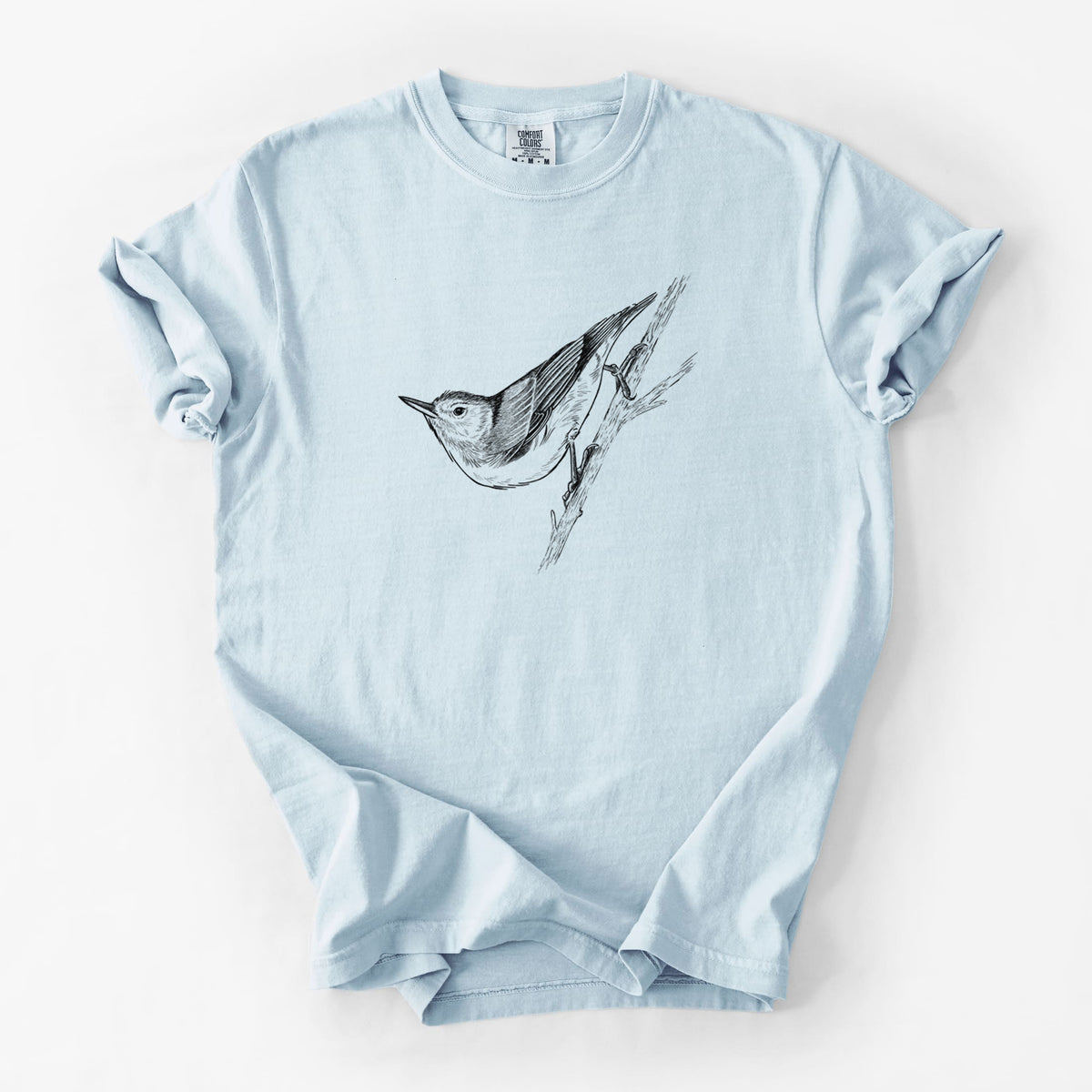 White-breasted Nuthatch - Sitta carolinensis - Unisex Comfort Colors Garment-Dyed Heavyweight T-shirt