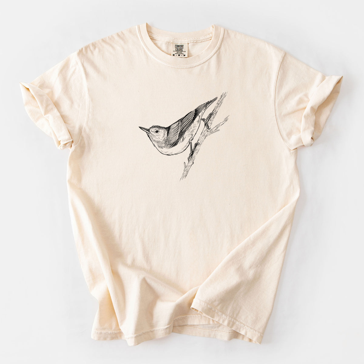White-breasted Nuthatch - Sitta carolinensis - Unisex Comfort Colors Garment-Dyed Heavyweight T-shirt