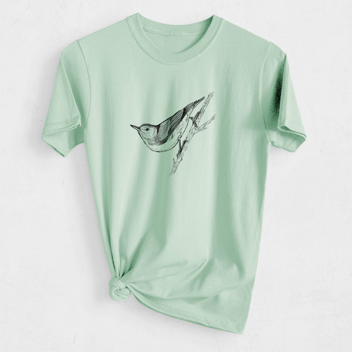 White-breasted Nuthatch - Sitta carolinensis - Heavyweight Men&#39;s 100% Organic Cotton Tee