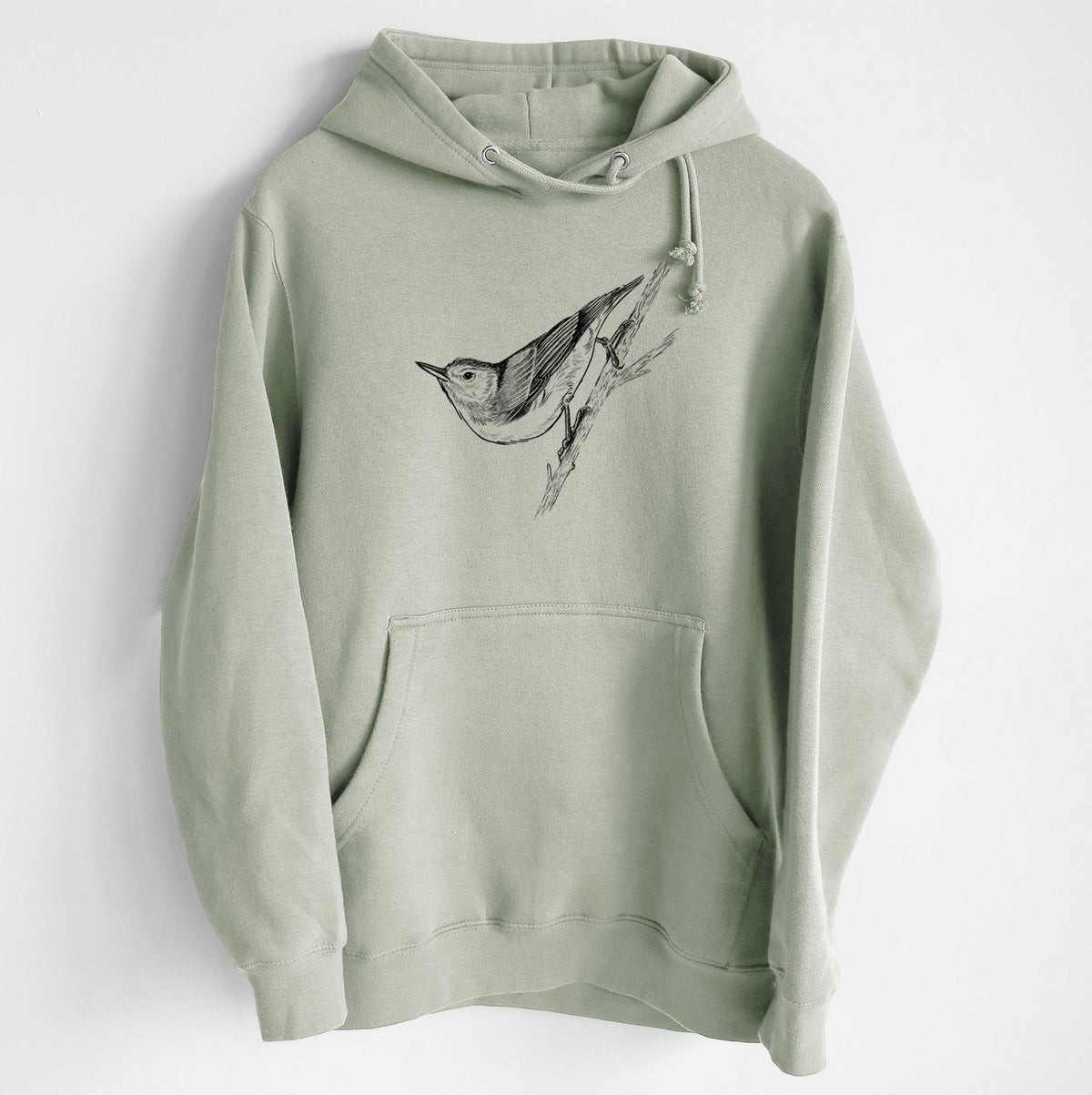 White-breasted Nuthatch - Sitta carolinensis - Heavyweight Fleece Hoodie