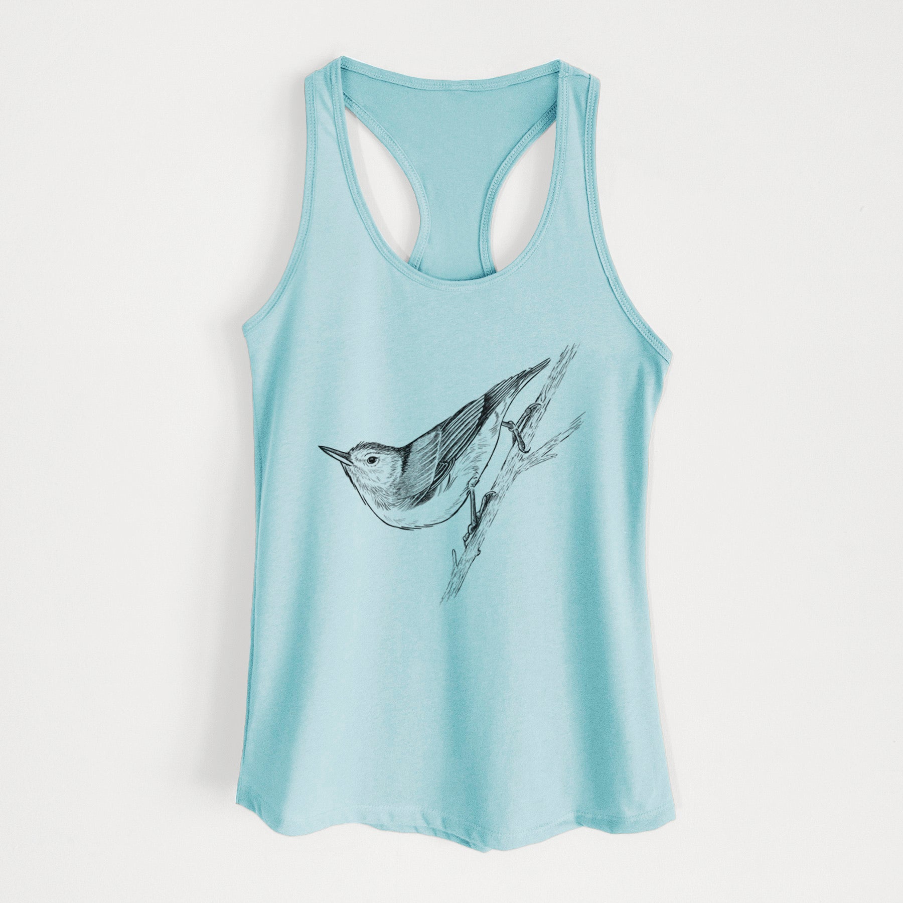 White-breasted Nuthatch - Sitta carolinensis - Women's Racerback Tanktop