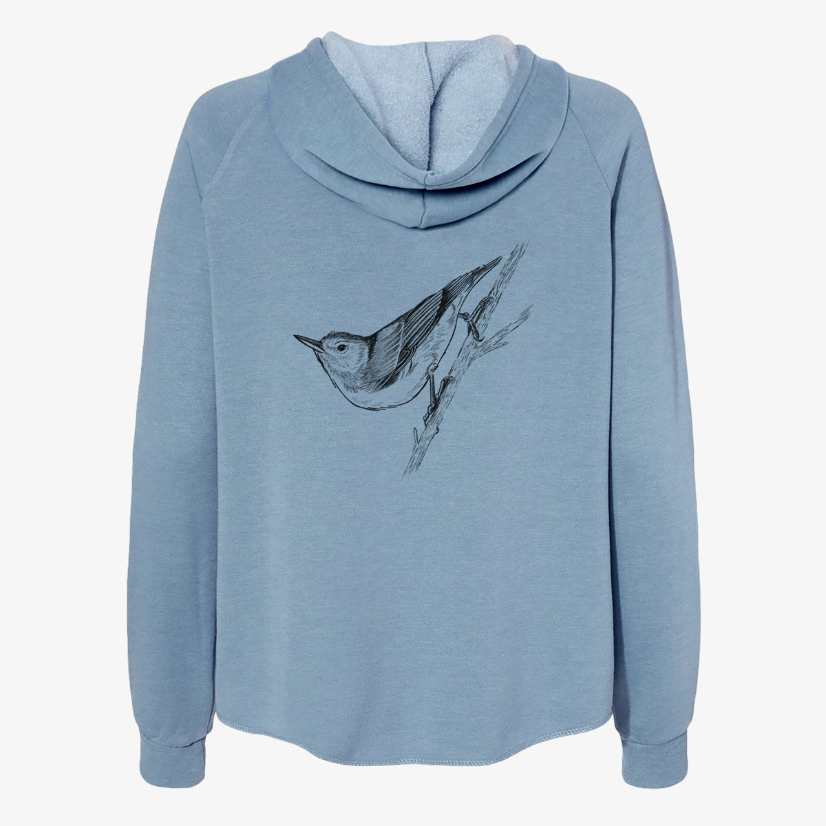 White-breasted Nuthatch - Sitta carolinensis - Women's Cali Wave Zip-Up Sweatshirt