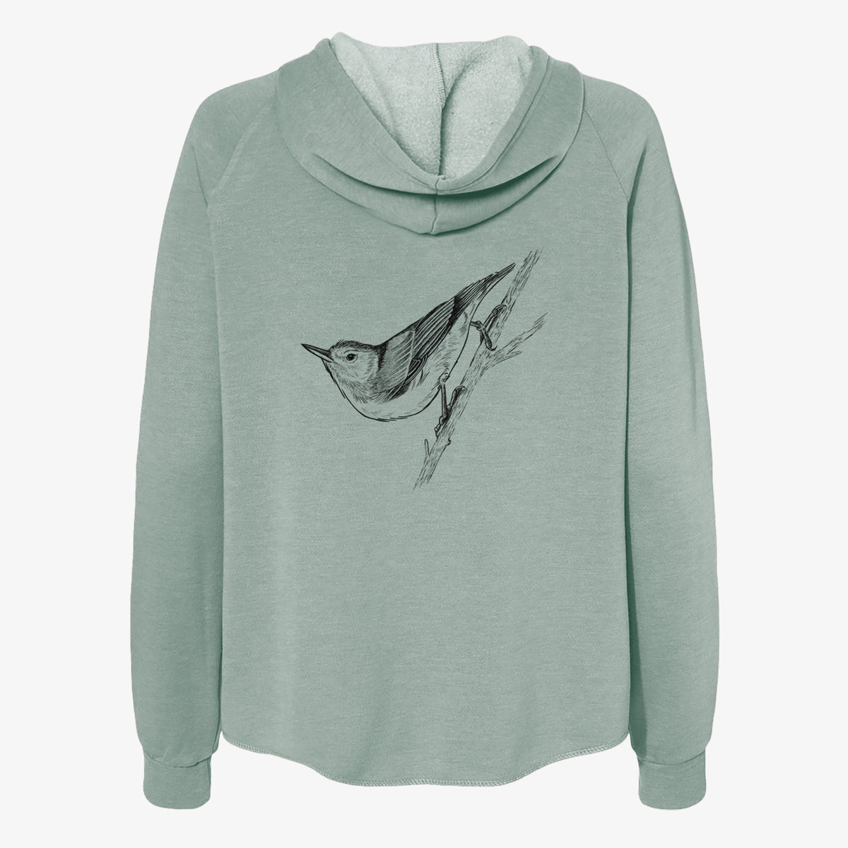 White-breasted Nuthatch - Sitta carolinensis - Women's Cali Wave Zip-Up Sweatshirt