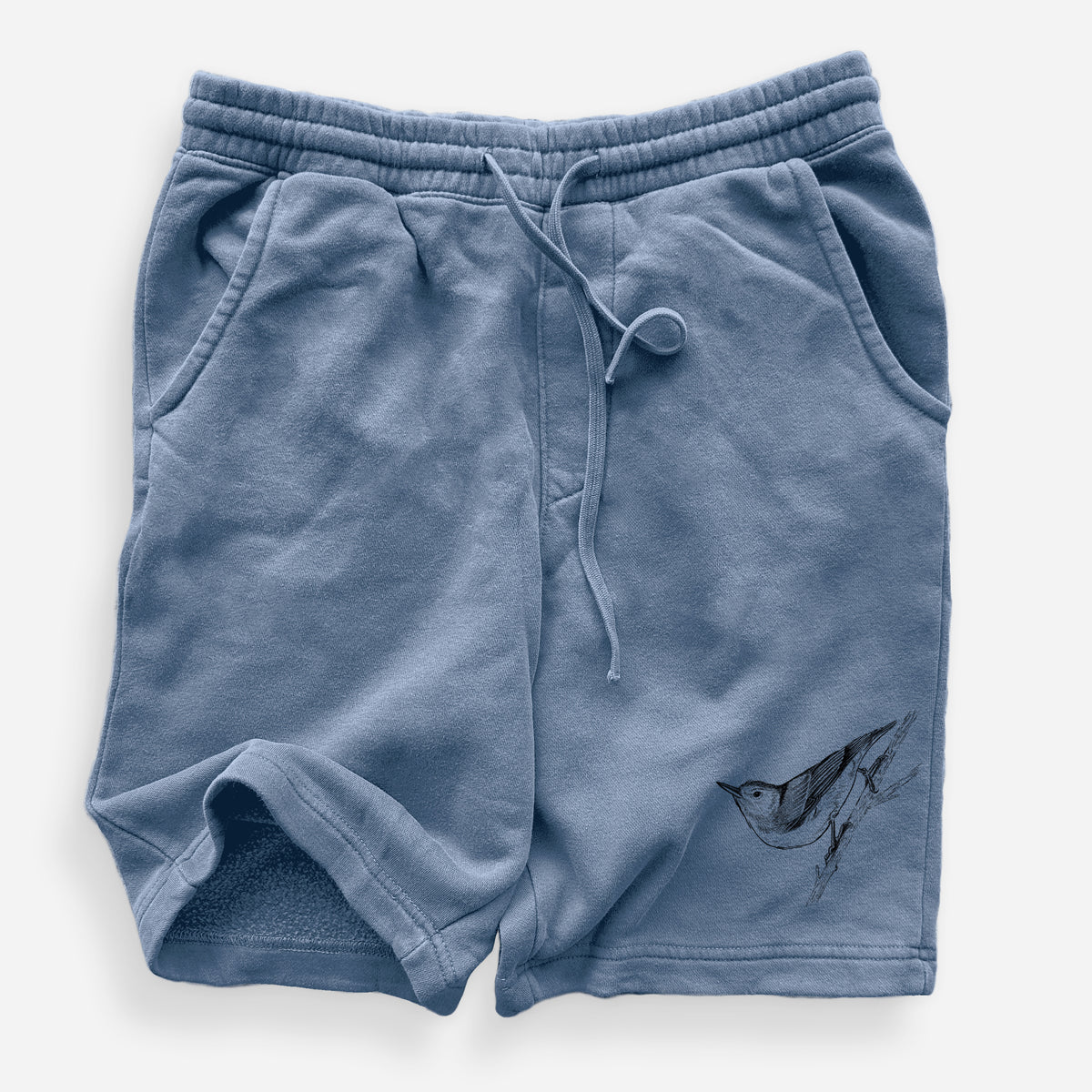 White-breasted Nuthatch - Sitta carolinensis - Unisex Pigment Dyed Shorts