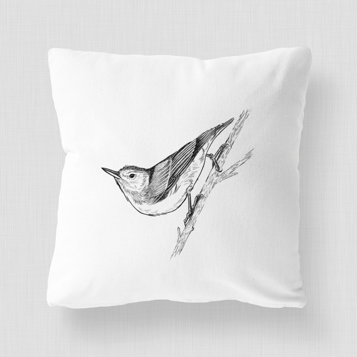 White-breasted Nuthatch - Sitta carolinensis - Throw Pillow Cover