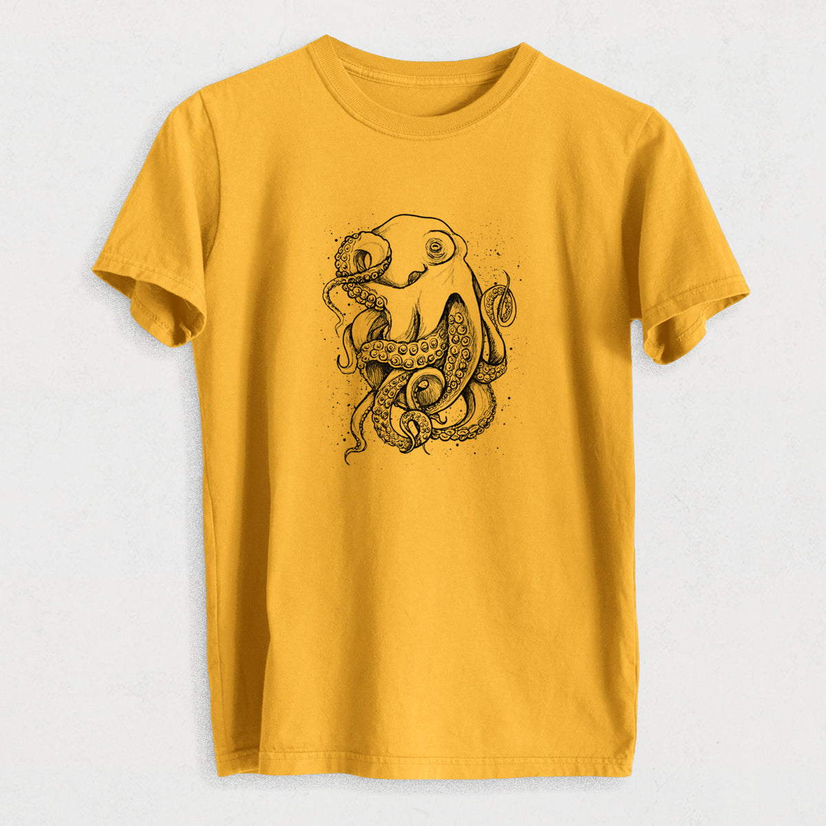 Octopus Vulgaris - Common Octopus - Heavyweight Men&#39;s 100% Organic Cotton Tee