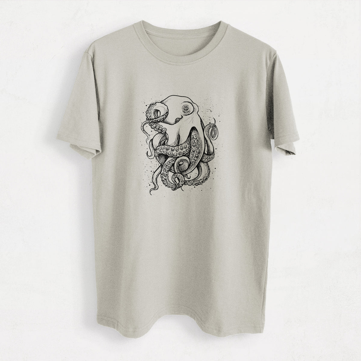 Octopus Vulgaris - Common Octopus - Heavyweight Men&#39;s 100% Organic Cotton Tee