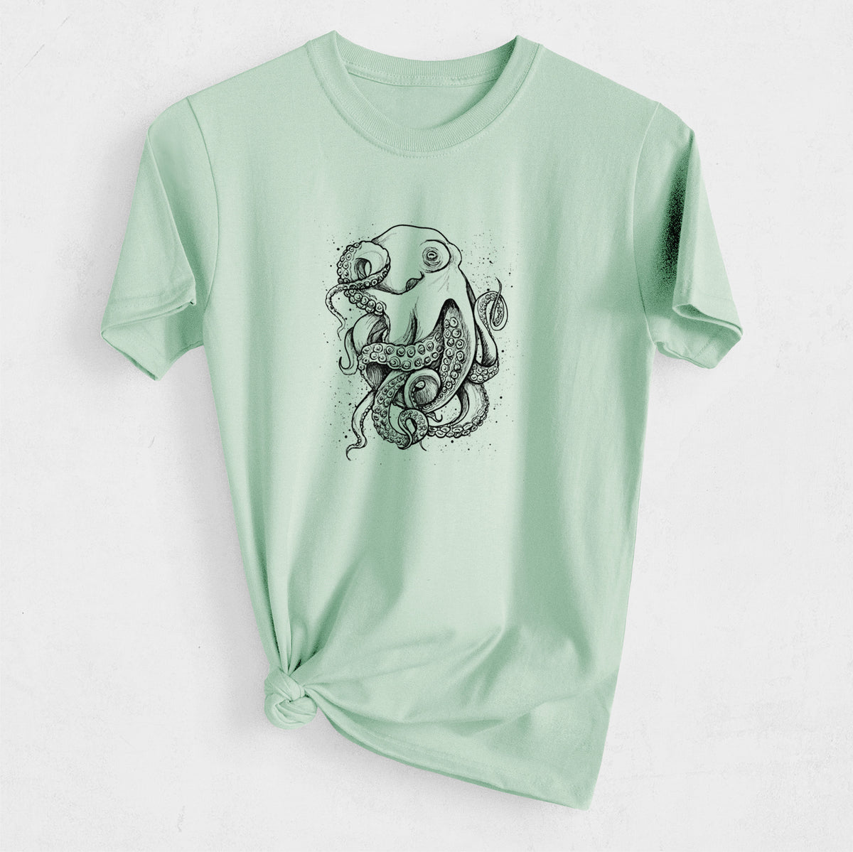 Octopus Vulgaris - Common Octopus - Heavyweight Men&#39;s 100% Organic Cotton Tee