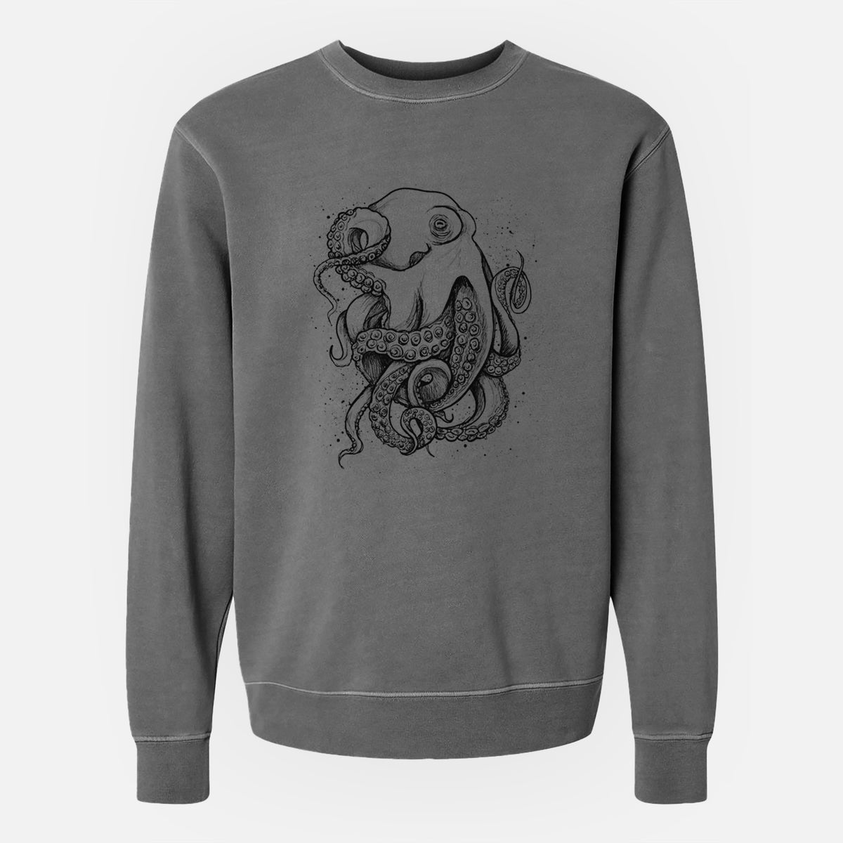 Octopus Vulgaris - Common Octopus - Unisex Pigment Dyed Crew Sweatshirt