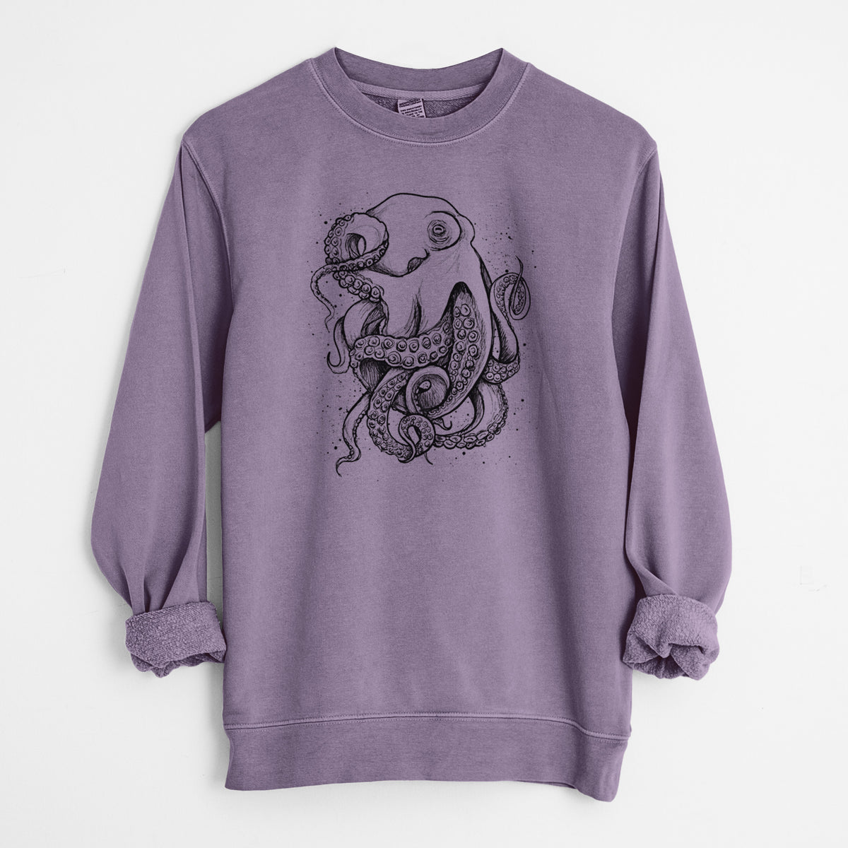 Octopus Vulgaris - Common Octopus - Unisex Pigment Dyed Crew Sweatshirt