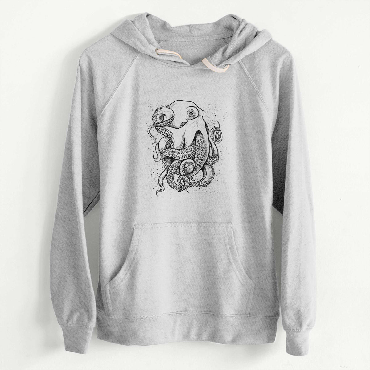 CLEARANCE - Octopus Vulgaris - Common Octopus  - Unisex Slim Fit Loopback Terry Hoodie