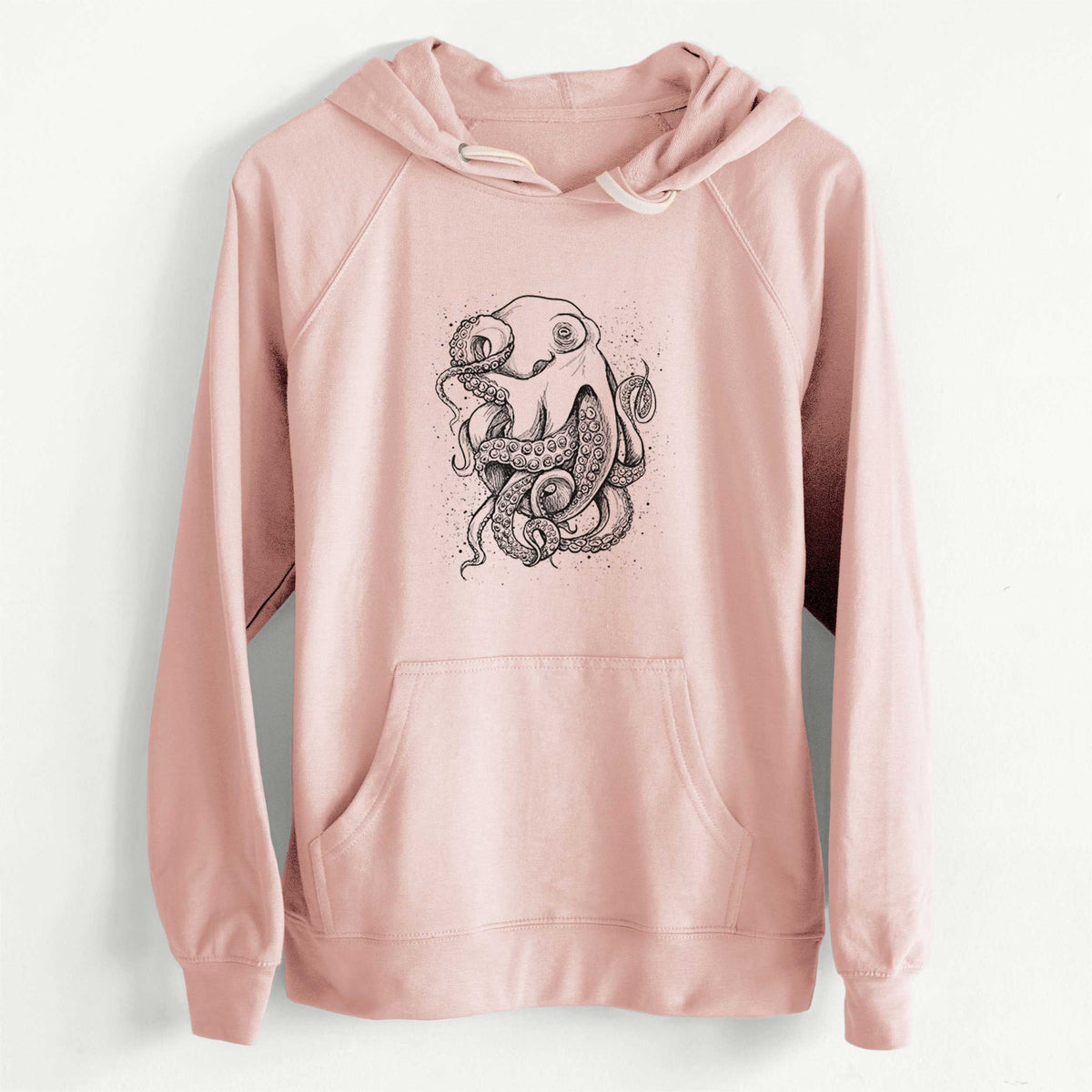 CLEARANCE - Octopus Vulgaris - Common Octopus  - Unisex Slim Fit Loopback Terry Hoodie