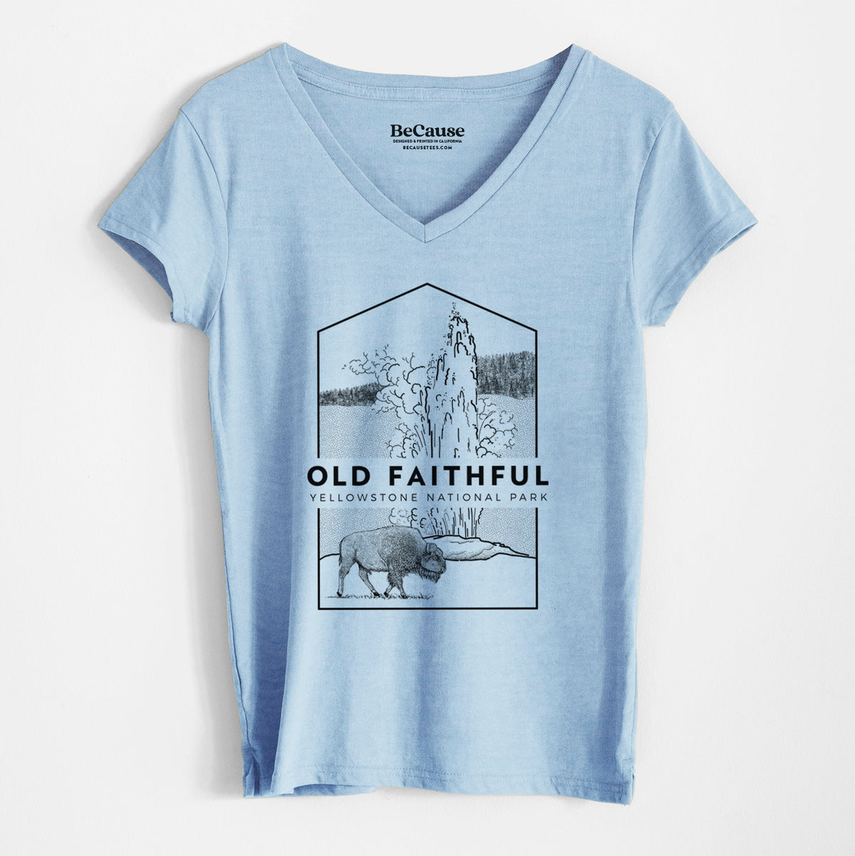 Old Faithful - Yellowstone National Park - Women&#39;s 100% Recycled V-neck