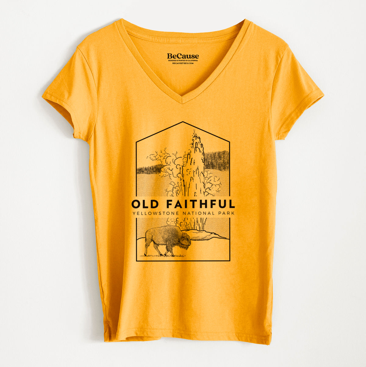 Old Faithful - Yellowstone National Park - Women&#39;s 100% Recycled V-neck