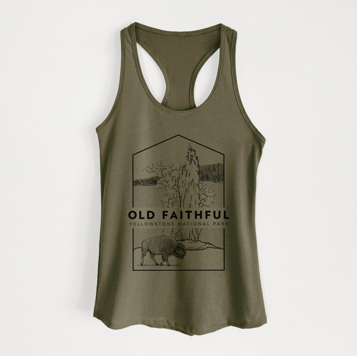 Old Faithful - Yellowstone National Park - Women&#39;s Racerback Tanktop