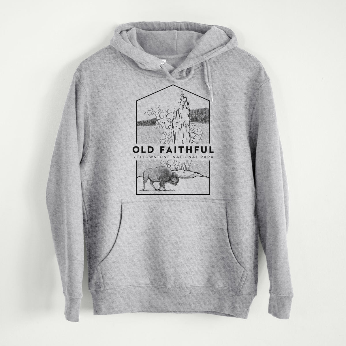 Old Faithful - Yellowstone National Park  - Mid-Weight Unisex Premium Blend Hoodie