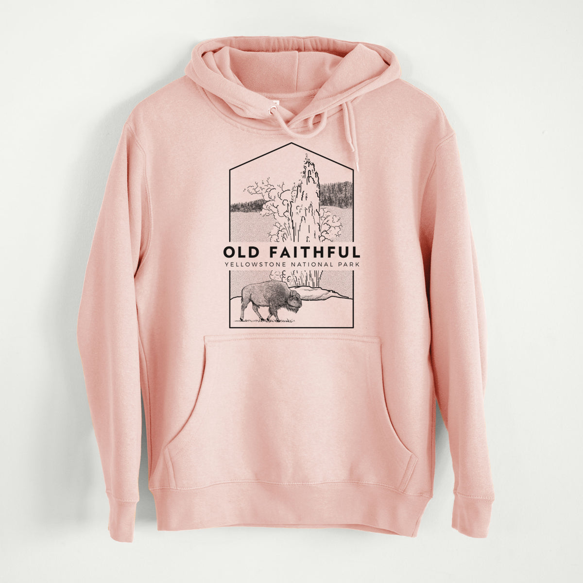 Old Faithful - Yellowstone National Park  - Mid-Weight Unisex Premium Blend Hoodie