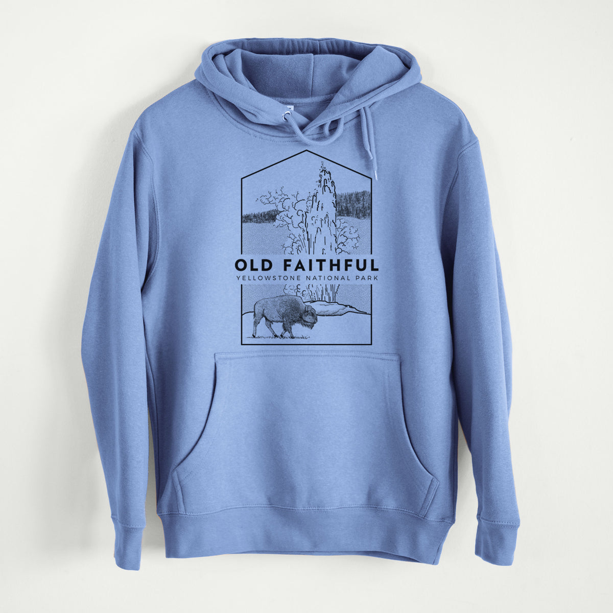 Old Faithful - Yellowstone National Park  - Mid-Weight Unisex Premium Blend Hoodie