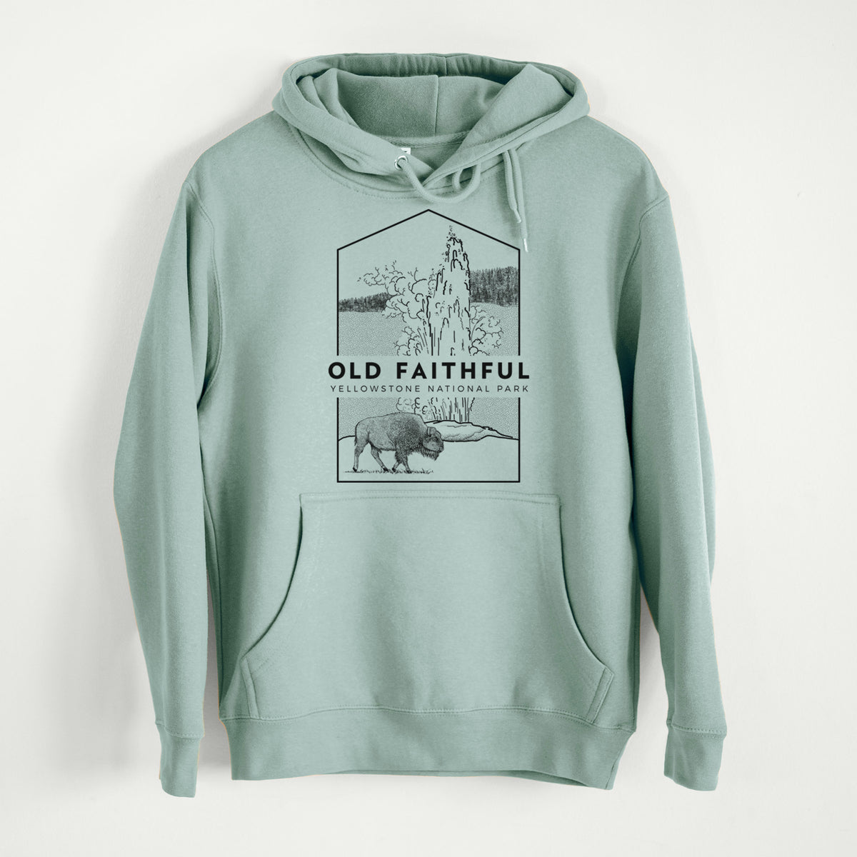 Old Faithful - Yellowstone National Park  - Mid-Weight Unisex Premium Blend Hoodie