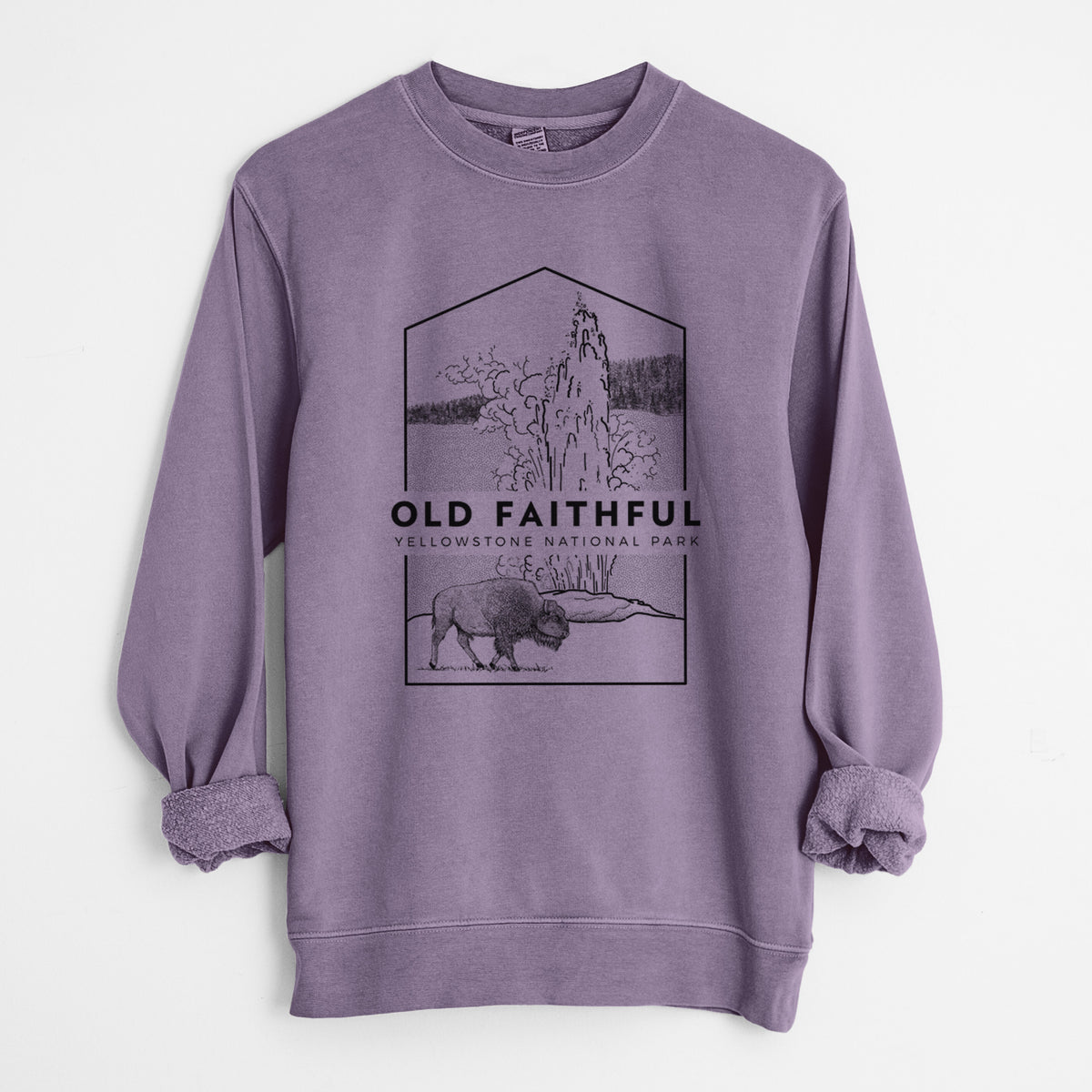 Old Faithful - Yellowstone National Park - Unisex Pigment Dyed Crew Sweatshirt