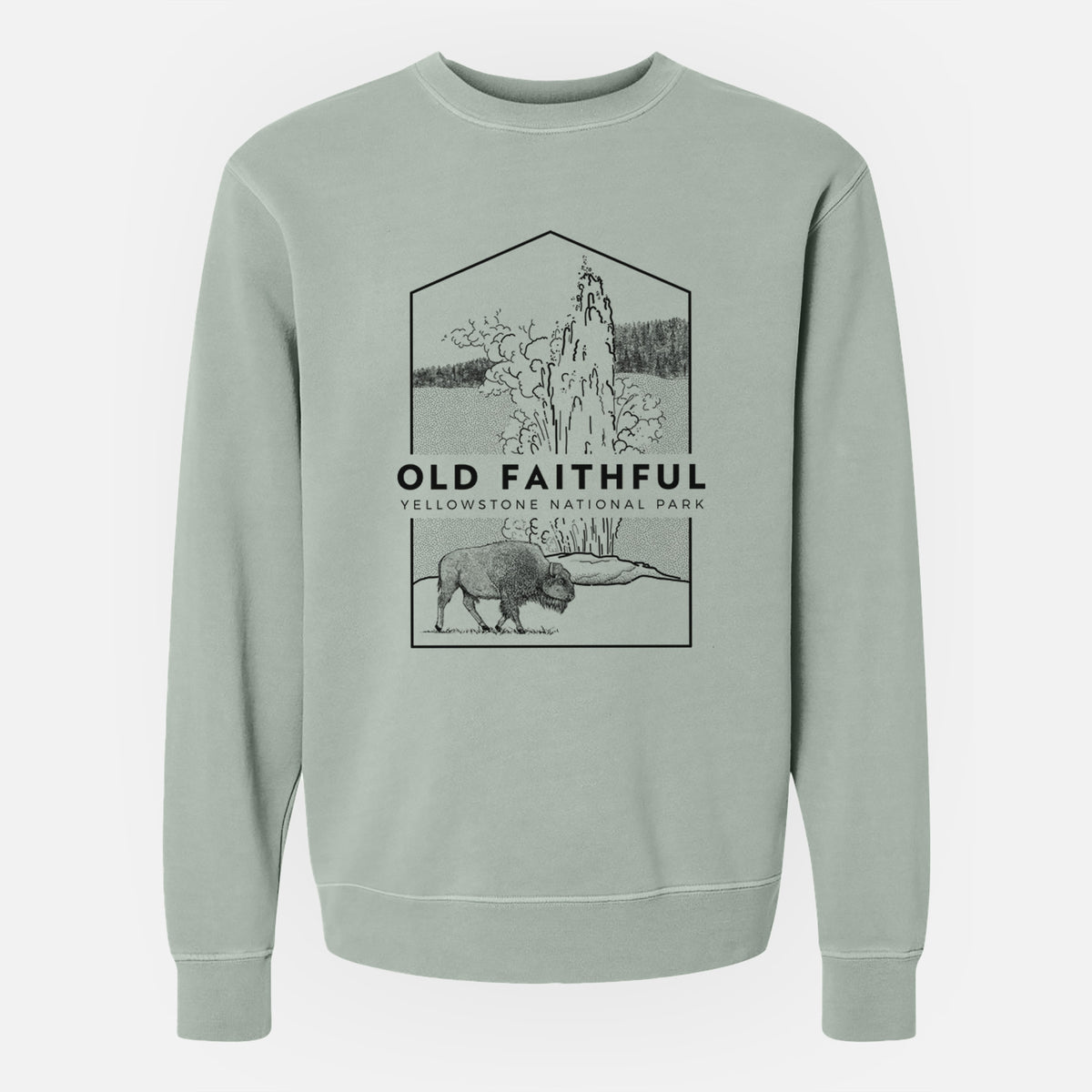 Old Faithful - Yellowstone National Park - Unisex Pigment Dyed Crew Sweatshirt