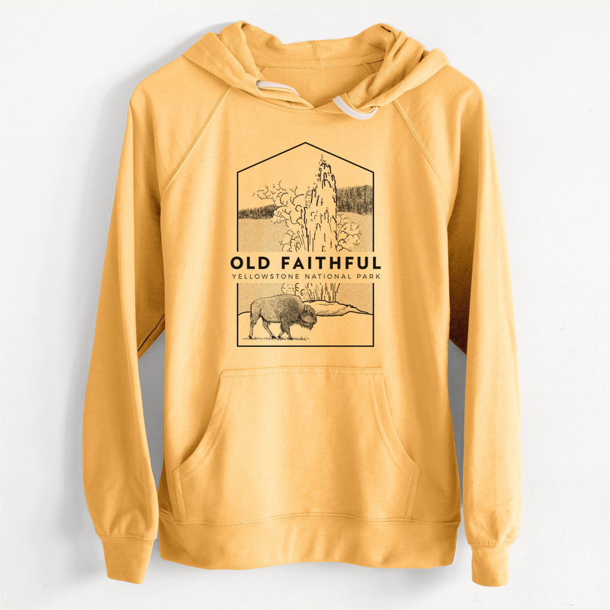 Old Faithful - Yellowstone National Park  - Unisex Slim Fit Loopback Terry Hoodie