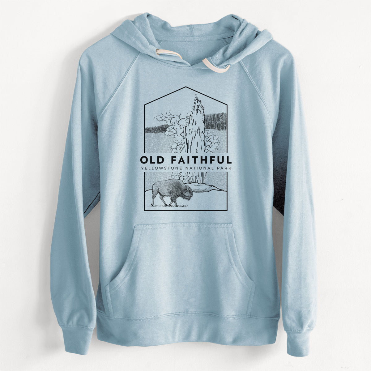 Old Faithful - Yellowstone National Park  - Unisex Slim Fit Loopback Terry Hoodie